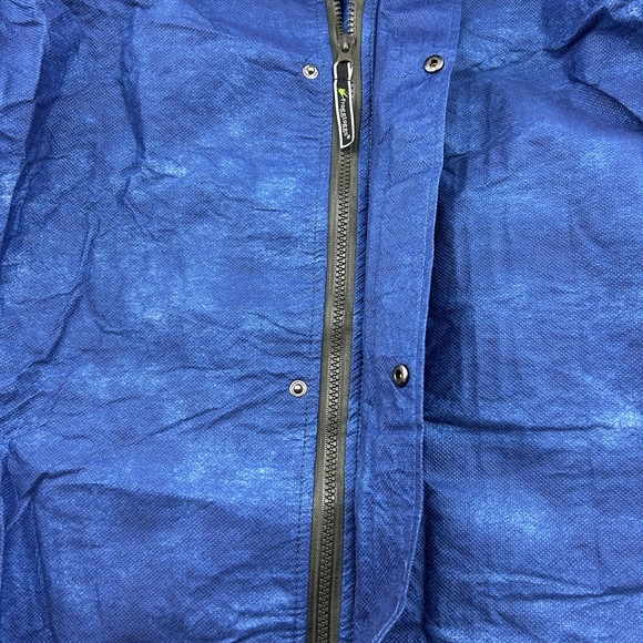 Frogg Toggs Rain Jacket Mens Large Blue Zip Snap Up Hooded Lightweight - Picture 8 of 10